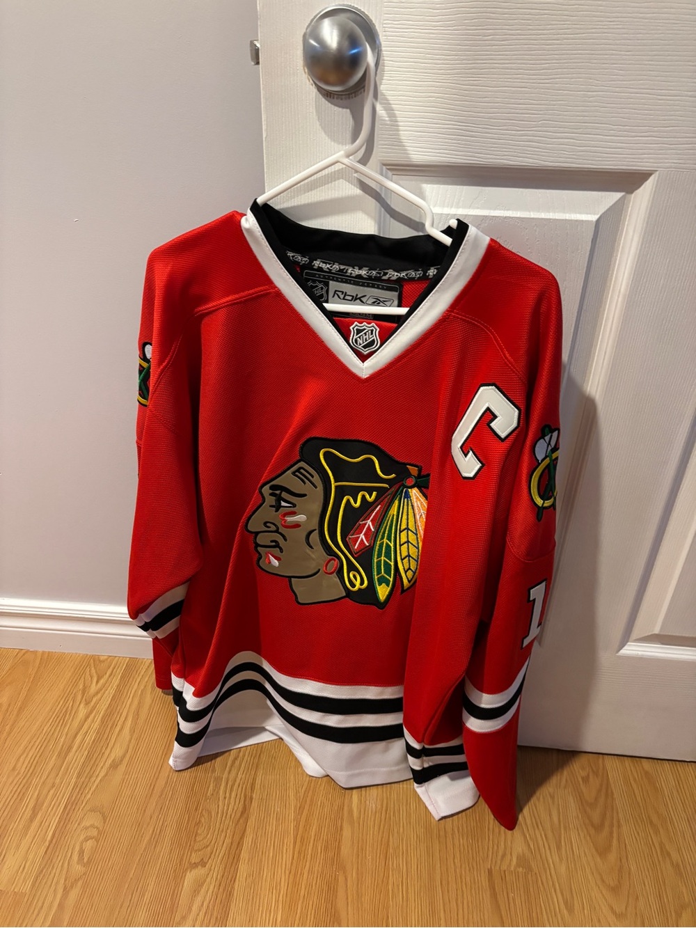 CCM Red Blackhawks Kids' Red Hockey Jersey with Captain 'C'